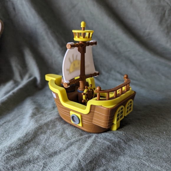 Ryan's World Pirate Ship Toy SS Ryan Bonkers  6" Brown Yellow Sun Playset Boat 1 - Picture 10 of 12